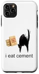 Coque pour iPhone 11 Pro Max I Eat Cement Maudit Chat Drôle Curly Specific Meme