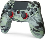 Manette Sans Fil Compatibles Pour Ps-4,Batterie 1000mah Gamepad Avec Double Vibration,6-Axis Gyro Sensor,Touchpad,Audio/Ext Jack,Manette Compatibles Avec Ps-4 Pro Slim Pc Camouflage