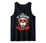 St Bernard My Valentines Hearts Day Dog Mom Dad Tank Top