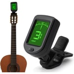 Gitarrstämmare Clip On - Digital Elektrisk Stämmare med LCD-skärm, Elektronisk Stämmare för Akustisk Gitarr, Elgitarr, Bas, Ukulele och mer