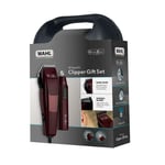 WAHL Groom Ease 18 Piece Kit Gift Set Clipper & Nasal Trimmer BURGANDY