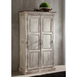 Massivmoebel24 - Armoire 105x50 Manguier ciré Blanc antique castle-antik 221