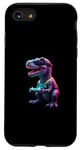 Coque pour iPhone SE (2020) / 7 / 8 Gaming Dinosaurs- Le T-rex joue aux jeux vidéo