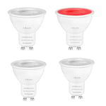 Y.W.Licht Ampoules LED GU10 Rouge 5W Angle de Faisceau 120°Remplacement des Ampoules Halogènes de 50W Spot pour l'éclairage paysager Ampoule décorative (Non Dimmable，4 Pièces)