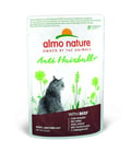 Almo Nature Holistic Functional- Anti-Hairball - avec Bouef. Nourriture Humide pour Chat Adulte. Alimentation complète en sachets fraîcheur – 30 x 70g