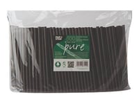 Papstar Pure - Sugerør - 0,7 Diameter X 15 Cm - Avhendbar - Svart (En Pakke 500)