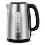 Midea Electric Kettle 3000W Fast Boil 1.7L Stainless Steel Kettle LED Indicator,Spring Lid,Removable Filter,Insulated Handle with Water Level Indicator, Dry Burn Protection,BPA-Free