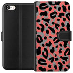 Apple iPhone 5s Sort Lommebokdeksel Leopardskrud