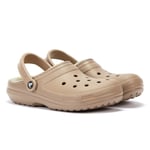 Crocs Unisex Classic Lined Clog Mushroom/Bone Sandals - Rose material_Synthetic - Size UK 11