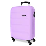 Roll Road Flex Valise de Cabine Violette 35 x 55 x 20 cm Rigide ABS Fermeture à Combinaison latérale 33 L 2,78 kg 4 Roues Doubles Bagage Main, Violet, Valise Cabine