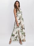 Gina Bacconi Ariel Sleeveless Floral Maxi Shirt Dress, White/Multi