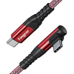 Câble USB C vers USB C,3m 60W type C vers type C,angle droit à 90 degrés,chargeur de charge rapide PD compatible avec Galaxy S22,S21,S20,Mac-Book,i-Pad Pro,i-Pad Air (3 m,rouge)