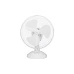 Oceanic - Ventilateur de table 30W - Diametre 23 cm - 2 vitesses - Oscillant - Blanc