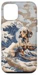 Coque pour iPhone 12/12 Pro Blue N Cream Teckel Kanagawa Art Beach