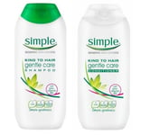 SIMPLE KIND TO HAIR GENTLE CARE SHAMPOO and CONDITIONER Pro-vitamin B5 - 200ML