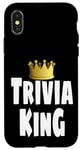 Coque pour iPhone X/XS Gagnant de la couronne de Funny Trivia King Night Game Player Lover