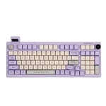 EPOMAKER RT100 97 Keys Gasket BT5.0/2.4G/USB-C Mechanical Gaming Keyboard with Customizable Display Screen, Knob, Hot Swappable Socket, 5000mAh Battery for Win/Mac (Purple, Gateron Pro Yellow)