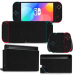 Kit De Autocollants Skin Decal Pour Switch Oled Ns Console De Jeux Oled Matte Tide, T1 Noir Mat