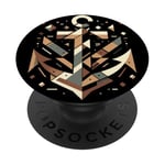 Symbole de la mer ancre cool dans le style art cubisme Noël PopSockets PopGrip Interchangeable