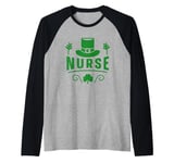 St Patricks Day Nurse Raglan Baseball Tee