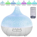 Jusch - Diffuseur d'Huiles Essentielles,550ml Ultrasonique Humidificateur Diffuseur Aromathérapie Electrique,7 Couleurs Lumières led