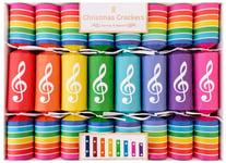 Rainbow Xylophone Musical 12" Luxury Christmas Crackers (8 Pack)