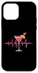 Coque pour iPhone 12 mini Verre à cocktail Motif battements de cœur Martini