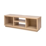 Iris Ohyama, Meuble TV, Support télévision pour ecran jusqu'à 55 pouces, 4 Etagères, Sortie-câbles, Pieds ajustables, Chambre, Salon - TV Cabinet Standard OTS-125S - Marron clair