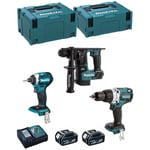 Makita - Kit MK306RTJ (DHR171 DHP481 DTD154 2 x 5,0 Ah DC18RC makpac 2 makpac 3)