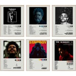 Set med 6 The Weeknd-affischer, omslag, musikposters, The Weeknd-albumomslagsmönster, konstdekoration, tryck 20 x 25 cm