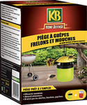 KB HOME DEFENSE HDPIEGUEP - Piège à Guêpes Frelons et Mouches Sans Insecticide 1 piège + 1 recharge 200 ml - Piège d'extérieur réutilisable - Facile d'utilisation et prêt à l'emploi