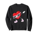 Dabbing Heart Funny present Mens Kids Boys Valentines Day Sweatshirt