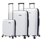 Totto Traveler Lot de 3 valises rigides avec système Extensible et Doublure en Polyester Blanc, Blanc