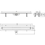 Caniveau de douche extra-plat - idéal rénovation - Venisio slim - Longueur 700 mm WIRQUIN PRO