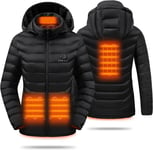 Veste Chauffante Homme/Femme avec Batterie Incluse,Manteau Chauffante Homme/Femme avec Capuche pour l'hiver, la Chasse, L'extérieur, Le Camping, Ski Équitation.Taille: XXL