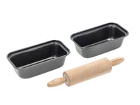 Blomsterbergs Mini loaf pan set w. rolling pin 3 parts