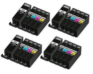 Tonercenter24 - 4 x PGI-525Bk / 4 x CLI-526Bk / 4 x CLI-526C / 4 x CLI-526M / 4 x CLI-526Y Compatible Cartouche d'Encre Set pour Canon Pixma IP4850, iP4800, iP4950, IX6550, IX6250 - AVEC PUCE