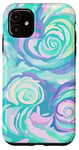 iPhone 11 Swirl Green Color Illustration Pattern Abstract Art Case