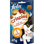 Felix Crispies Lot de 8 sachets de friandises pour Chat avec protéines, vitamines et acides Gras oméga 6 (8 x 45 g)