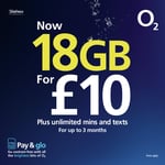 O2 21GB Pay As You Go SIM Card