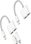 Adaptateur Jack Lightning Double(Lot De 2)Pour Iphone14 13 Pro Max Écouteurs Et Chargeur Cable Pour Apple Casques Connecteur Prise Pour Ipad Casque Splitter Câble Accessoires Audio[QUE072779]