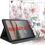 Coque Pour Tablette Ipad Pro 2021 12.9 Pouces 5e/4e/3e Gén, Étui De Protection Case Cuir Pu Housse Fine Et Légère Smart Cover Avec Fonction Support Pour Ipad Pro 12.9"" 2021 & 2020, Fleur