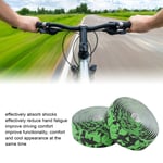 (Black Green)Bicycle Gel Bar Tape Wrap Prevent Slipping Shock Absorbing TDM