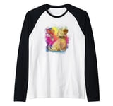 Disney Pixar Up Dug Watercolor Rainbow C1 Manche Raglan