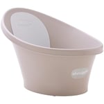 Shnuggle Newborn Baby Bath | Built in Support Bump and Soft Backrest | Suitable from Newborn | Bath Seat Support Includes Plug | Taupe