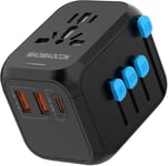 Adaptateur De Voyage Universel Dans Le Monde Entier Avec Pd20W, 2 Usb, 1 Usb C Et 1 Prise Ac, Adaptateur De Prise International, Pour L'Allemagne, Les États-Unis, L'Angleterre, La