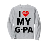 I Love (Heart) My G-Pa Grandpa Kids Granddaughter Grandson Sweatshirt