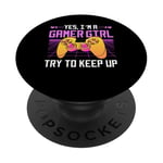 Cool Gamer Girl pour femmes, filles, enfants, jeu vidéo Nerd PopSockets PopGrip Interchangeable