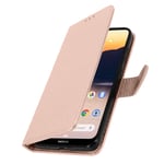 Flip wallet case, magnetic cover with stand for Nokia 2.3 – Rose Gold