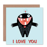 Wee Blue Coo VALENTINE LOVE HAPPY MONSTER FUN NEW ART GREETINGS GIFT CARD